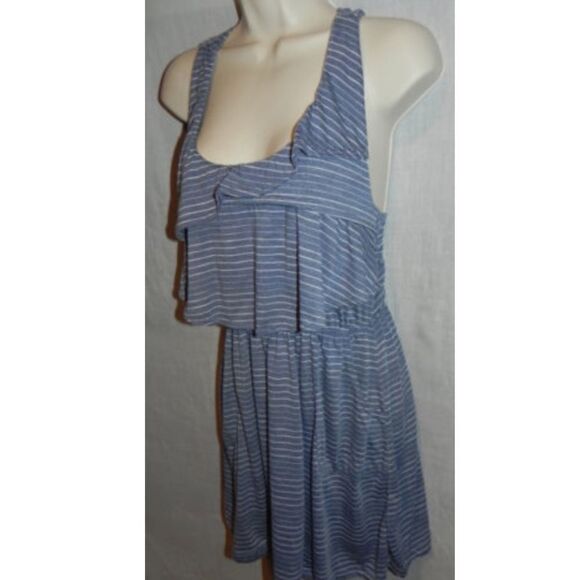 Queen Esther Dress Medium Womens Blue Stripes NWOT - Picture 3 of 4